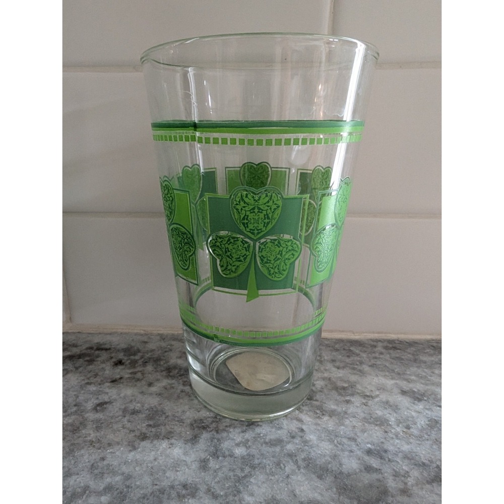 Vintage Green Shamrock Tumbler‎ 16oz St. Patrick's Day Replacement Glass
